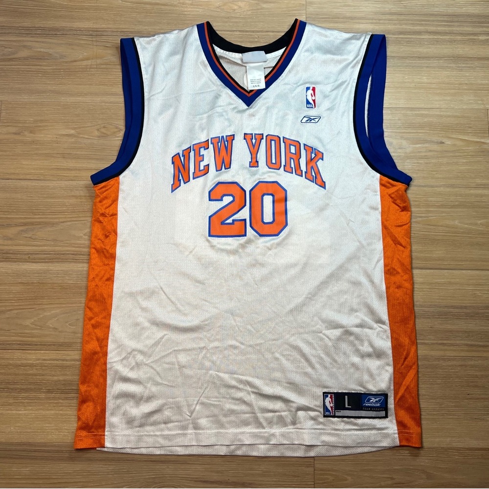 Reebok Mens New York Knicks Allan Houston 20 Jersey White Large